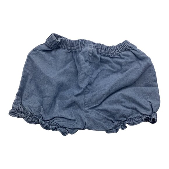 Carter's Baby Girl Blue Bloomers Shorts Size 9M With Elastic Waist & Ruffle Hem - Picture 2 of 6